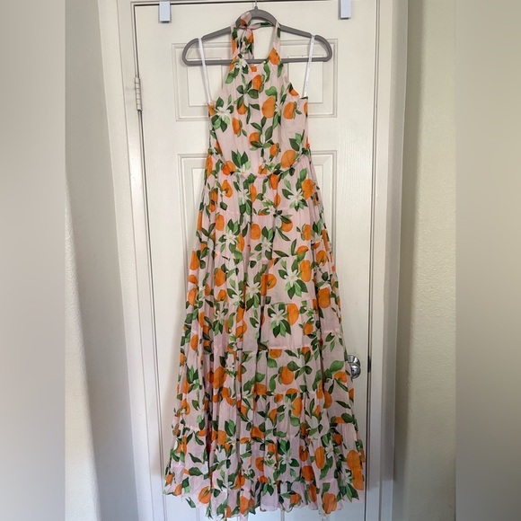 NEW WKND WYFR flagler halter dress in citrus small NWT - Picture 2 of 5